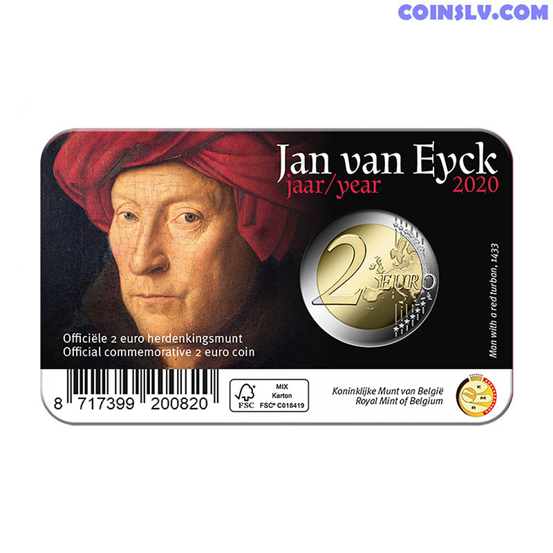 Coin 2 Euro Belgium 2020 Jan Van Eyck Fr Coincard